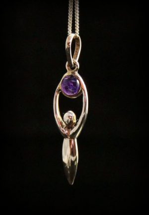 Amethyst Angel Sterling Silver Pendant