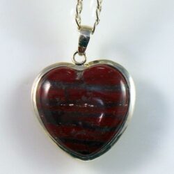 Tiger Iron Heart Pendant in Sterling Silver - India